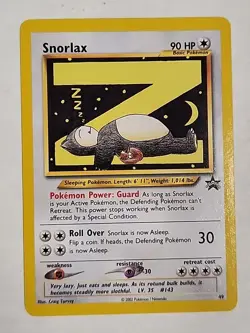 Snorlax Z Black Star Promo #49 Basic Pokemon Card TCG WOTC League NM - Image 1