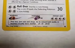 Snorlax Z Black Star Promo #49 Basic Pokemon Card TCG WOTC League NM - Image 2