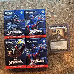 MAGIC THE GATHERING MTG NYCC 2025 SPIDERMAN WELCOME DECK 4 SET Peter Promo Card - Image 1