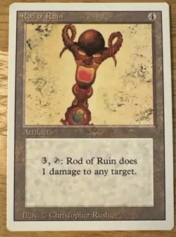Rod of Ruin (NM) Revised Edition 3ED Magic MTG - Image 1
