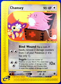 Chansey Expedition Base Set Near Mint 72/165 Regular Pokemon Uncommon - Image 1