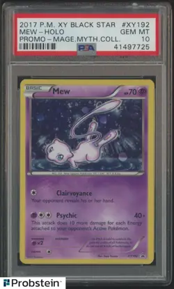 2017 Pokemon XY black Star Promo Mage Myth Coll XY192 Mew Holo PSA 10 GEM - Image 1