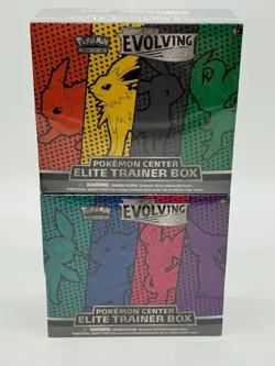 Lot of (2) Pokemon Center Exclusive Evolving Skies Elite Trainer Boxes SEALED - Image 1