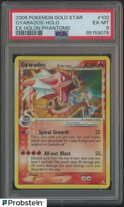 2006 Pokemon Ex Holon Phantoms Gold Star #102 Gyarados Holo PSA 6 EX-MT - Image 1