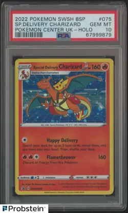 2022 Pokemon SWSH BSP Center Uk Holo #075 Special Delivery Charizard PSA 10 - Image 1