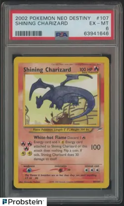 2002 Pokemon Neo Destiny Unlimited #107 Shining Charizard Holo R BGS 6 EX-MT - Image 1
