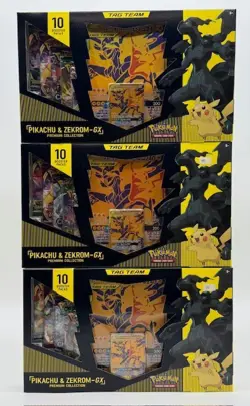 Lot of (3) Pokemon Pikachu & Zekrom - GX Premium Collection Boxes - Image 1