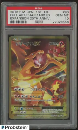 2016 Pokemon JPN 1st Ed Expansion 20th Anniv #90 Charizard Ex FA PSA 10 GEM MINT - Image 1