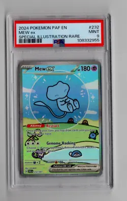 2024 POKEMON PAF EN-PALDEAN FATES SPECIAL ILLUSTRATION #232 BUBBLE MEW EX PSA 9 - Image 1