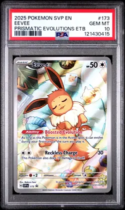2025 POKEMON SVP EN-SV BLACK STAR PROMO #173 EEVEE PSA 10 - Image 1