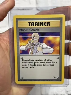 Blaine's Gamble 121/132 Gym Heroes Common Vintage Pokemon Card WOTC English NM - Image 1