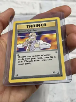 Blaine's Gamble 121/132 Gym Heroes Common Vintage Pokemon Card WOTC English NM - Image 2