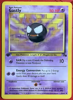 Pokemon TCG Gastly Fossil, 1st Edition Uncommon Card 33/62 - Image 1