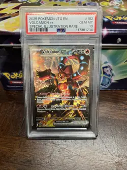 Pokemon TCG Volcanion EX Card 182/159 Journey Together Psa 10 - Image 1