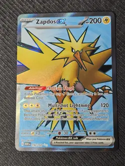 Pokemon TCG: Zapdos ex 192/165 Sv: Scarlet & Violet 151 Full Art Card NM/M - Image 1
