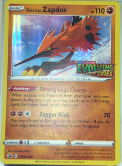 Pokemon Galarian Zapdos SWSH124 Trading Card Game CCG Black Star Promo Holo - Image 1