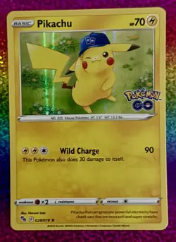Pokemon Pikachu 028/078 Holo Rare Pokemon GO TCG Card 2022 Free S&H ! - Image 1