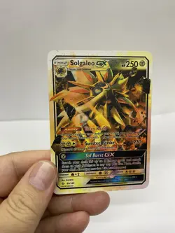 Solgaleo GX Gold Metal Pokemon Card-Collectible Gift Display！LIKE - Image 1