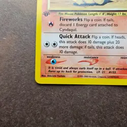 1st Edition Cyndaquil 57/111 Pokemon Neo Genesis Card - MP - First Ed - Image 4