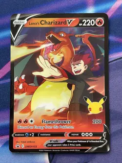 Lance's Charizard V SWSH133 Pokemon Celebrations 25th Anniversary Promo NM Card - Image 1