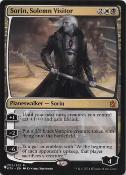 Sorin, Solemn Visitor The List Regular Mythic #202 NM MTG - Image 1
