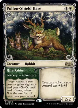 Pollen-Shield Hare (Showcase) R Wilds of Eldraine 293 NM Magic MTG Normal - Image 1