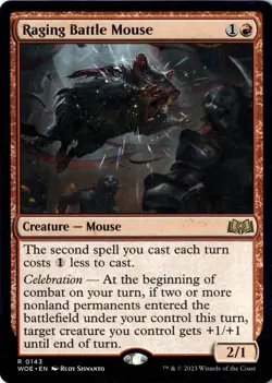 Raging Battle Mouse R Wilds of Eldraine 143 NM Magic MTG Normal - Image 1