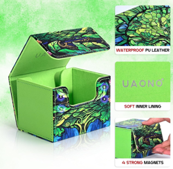 Card Deck Box for MTG, Trading Cards Storage Box Holds 120+ Sleeved Commander De - Image 5