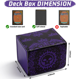Deck Box for MTG Cards, Trading Commander Deck Case Holds 120+ Sleeved Cards, PU - Image 2