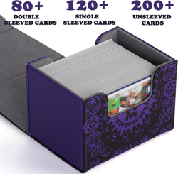 Deck Box for MTG Cards, Trading Commander Deck Case Holds 120+ Sleeved Cards, PU - Image 3