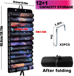Playmat Holder, Playmat Tube Storage Bag for MTG with 2 Hooks, Fits 12+1 Game Ma - Image 2