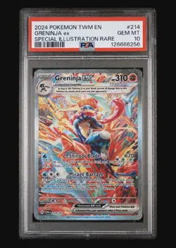 2024 POKEMON TWM EN-TWILIGHT MASQUERADE #214 GRENINJA EX PSA 10 - Image 1