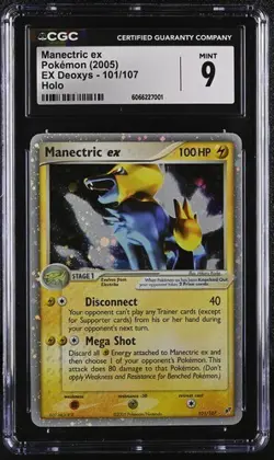 CGC 9 MANECTRIC EX 101 HOLO EX DEOXYS POKEMON MINT - Image 1