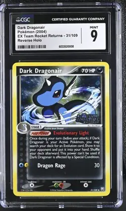 CGC 9 DARK DRAGONAIR 31 REVERSE FOIL HOLO EX TEAM ROCKET RETURNS 31 POKEMON - Image 1