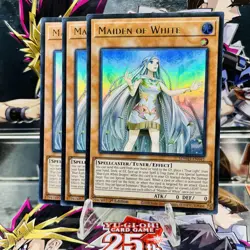 3x Yugioh Playset Maiden of White SDWD-EN041 Ultra Rare 1st Ed Near Mint - Image 1