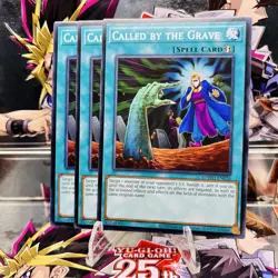 3x Yugioh Playset Called by the Grave SDWD-EN026 Common 1st Ed Near Mint - Image 1