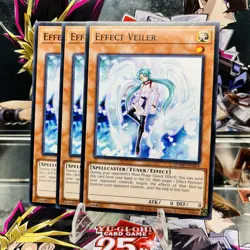 3x Yugioh Playset Effect Veiler SDWD-EN018 Common 1st Ed Near Mint - Image 1