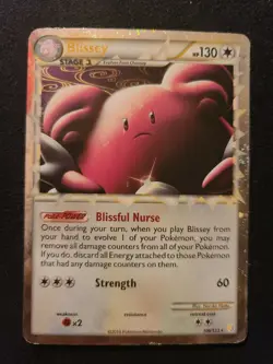 Pokemon BLISSEY 106/123 PRIME HOLO Card HEARTGOLD SOULSILVER Played - Image 1