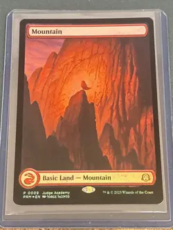 Mountain Full Art (0009) -Foil Medium Play MTG Promos: Judge LP - Image 1