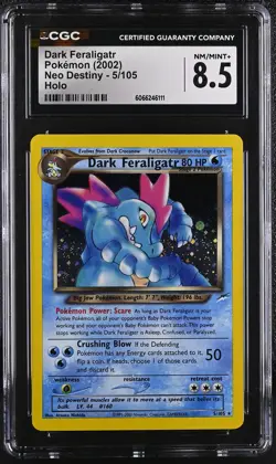 CGC 8.5 Dark Feraligatr 2002 Neo Destiny 5/105 Holo Pokemon Card - Image 1