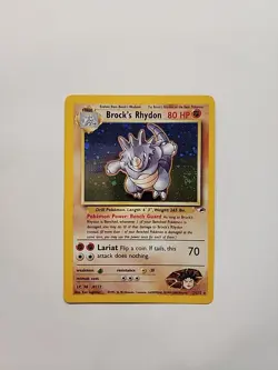 Pokemon Card Brock's Rhydon 2/132 Gym Heroes HOLO RARE - LP - Image 2