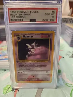 Pokemon Haunter Fossil 1st Edition Holo PSA 10 GEM MINT #6/62 1999 Card WOTC - Image 1
