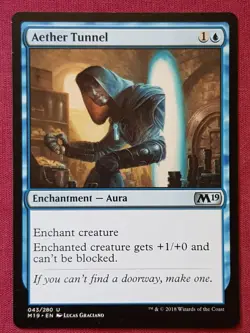 Magic The Gathering 2019 CORE SET M19 AETHER TUNNEL blue card MTG - Image 1