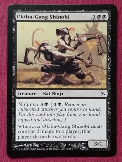 Magic The Gathering BETRAYERS OF KAMIGAWA OKIBA-GANG SHINOBI black card MTG - Image 1