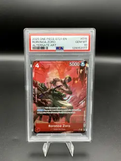 2025 One Piece Card Game ST21 Roronoa Zoro Alternate Art #015 - PSA 10 GEM MINT - Image 1