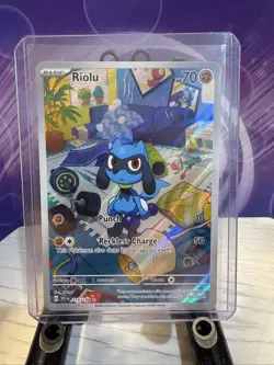 Pokemon TCG Riolu Illustration Rare Card #215/198 Scarlet & Violet Near mint! - Image 1