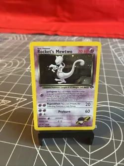 Vintage 2000 Pokemon Rocket’s Mewtwo 14/132 Holo Card LP - Image 1