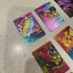 Shining Pokemon Textured Silver, Gold, Foil Rainbow Fan Art Card Lot Of 18 - Image 2