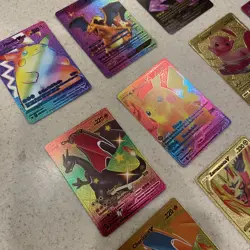 Shining Pokemon Textured Silver, Gold, Foil Rainbow Fan Art Card Lot Of 18 - Image 3