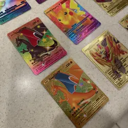 Shining Pokemon Textured Silver, Gold, Foil Rainbow Fan Art Card Lot Of 18 - Image 4